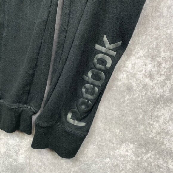 REEBOK Sweatpants Joggers Unisex W31 L25 Black Side Pockets Drawstring Athletic - Picture 5 of 13